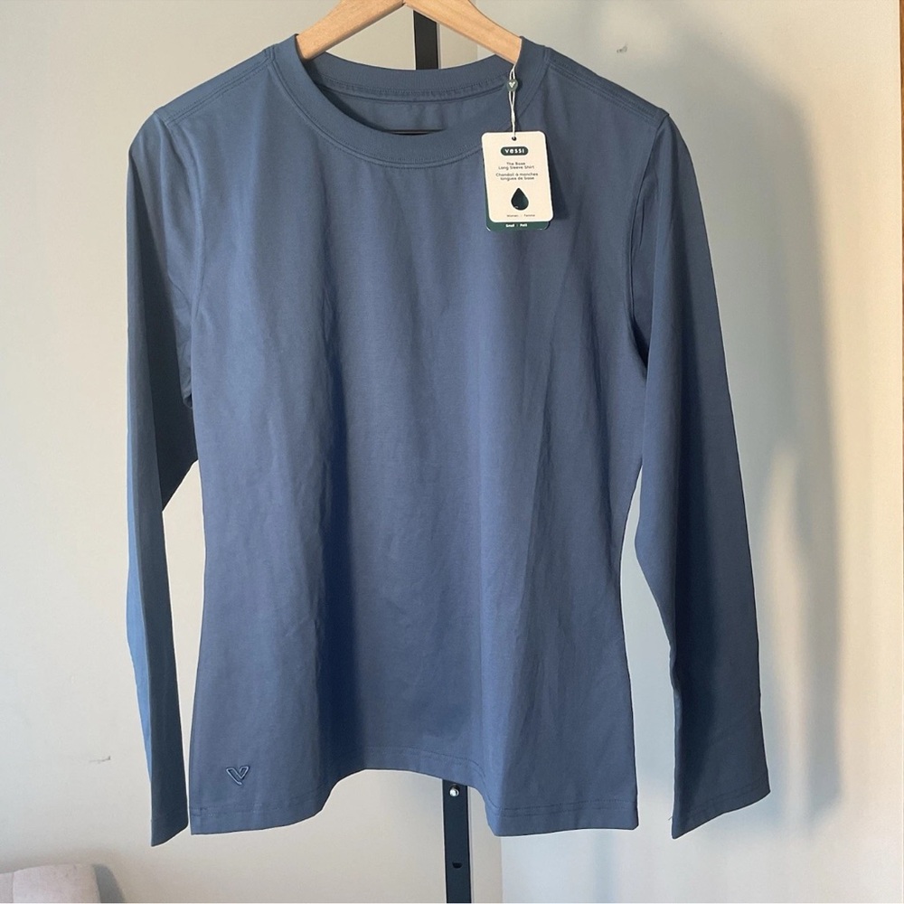 Vessi The Base Long Sleeve Shirt Blue Women’s Small New Sonora fabric